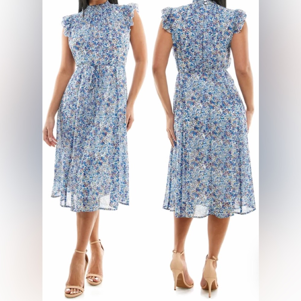 Beautiful Blue Chiffon Dress-Always open to negotiate